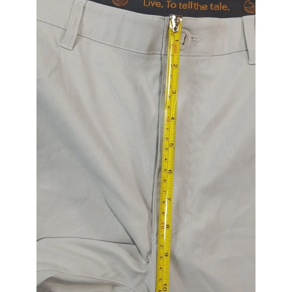 Travelsmith Mens Golf Travel Shorts Size 34 Stone Beige Sorona Stretch Zip...